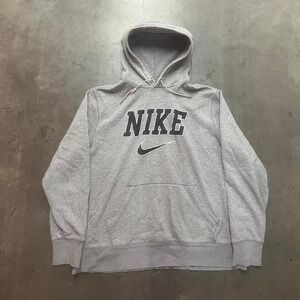 Vintage Y2K Nike embroidered spell out logo center check boxy‎ hoodie